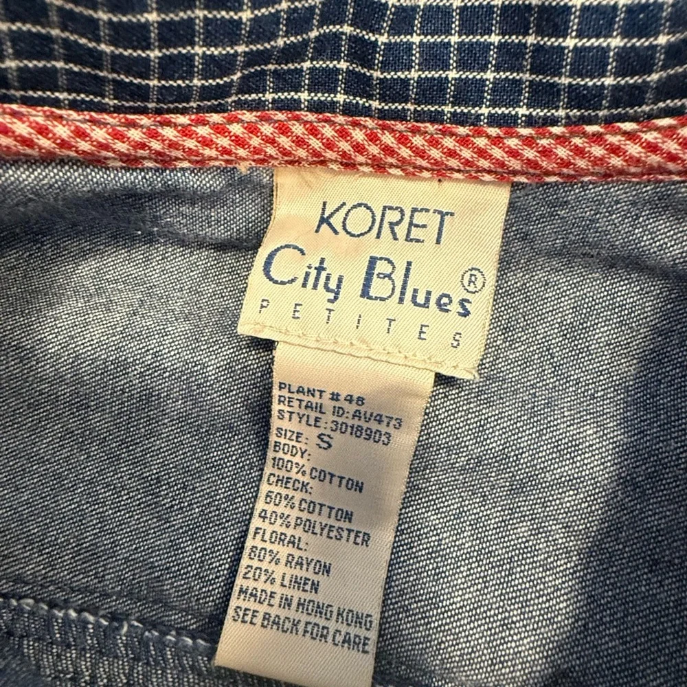 Koret vintage denim western vest patchwork floral button up SZ SP - Picture 6 of 12